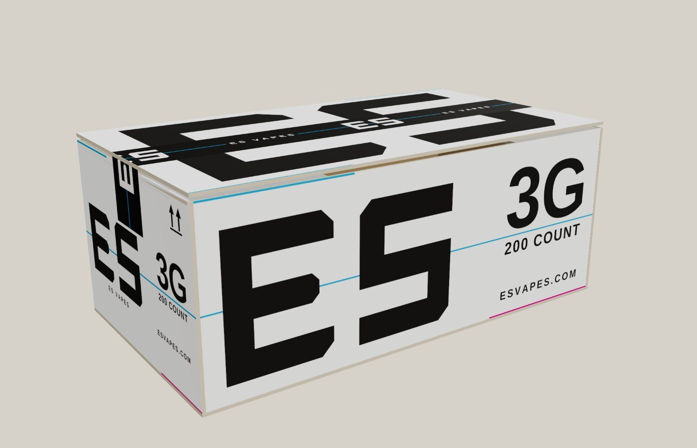 ESVAPES 3G master carton, 3D render of the print file